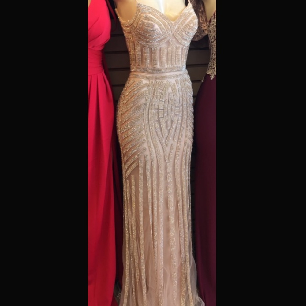 Sparkly long gold mermaid dress